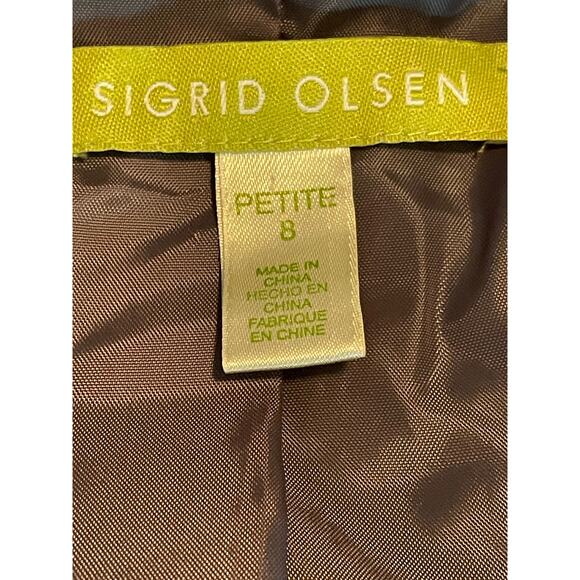 Sigrid Olsen Vintage Gray Brushed Cotton Beaded Collar Jacket Petite 8 - Picture 7 of 10